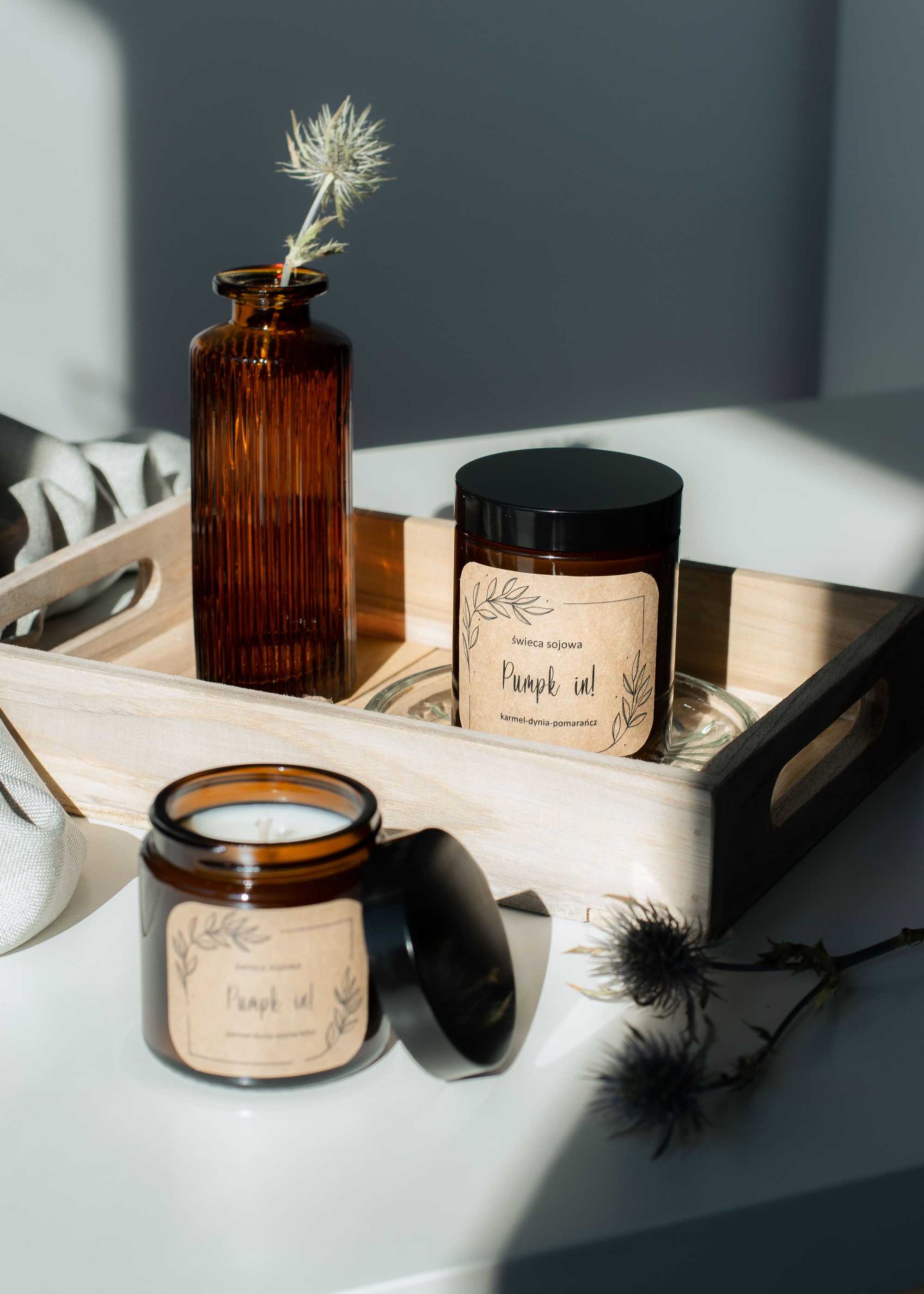 zapachowa świeca sojowa pomarańcz dynia karmel